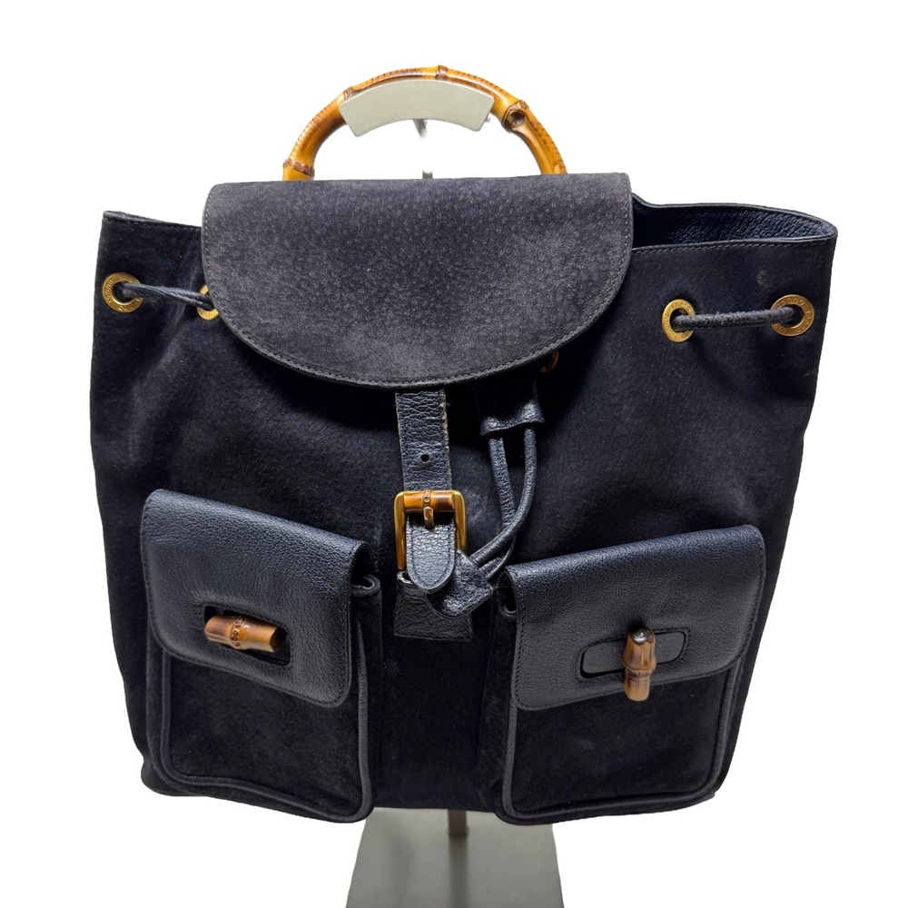 Gucci bamboo suede backpack large